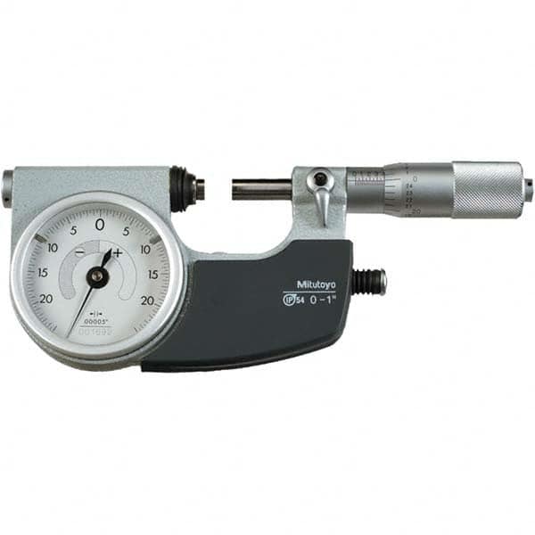 Mitutoyo - Mechanical Indicating Micrometers Minimum Measurement (Decimal Inch): 0 Maximum Measurement (Decimal Inch): 1 - Makers Industrial Supply