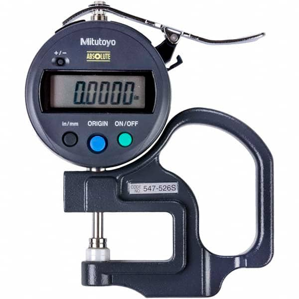 Mitutoyo - Electronic Thickness Gages Minimum Measurement (Decimal Inch): 0 Maximum Measurement (Decimal Inch): 0.4700 - Makers Industrial Supply