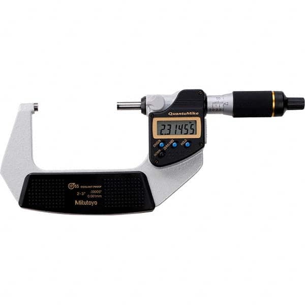 Mitutoyo - Electronic Outside Micrometers Type: Quantumike Minimum Measurement (Decimal Inch): 2.0000 - Makers Industrial Supply