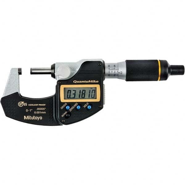 Mitutoyo - Electronic Outside Micrometers Type: Quantumike Minimum Measurement (Decimal Inch): 0.0000 - Makers Industrial Supply