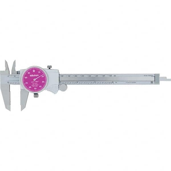 Mitutoyo - Dial Calipers Maximum Measurement (Inch): 6 Dial Graduation (Decimal Inch): 0.001 - Makers Industrial Supply