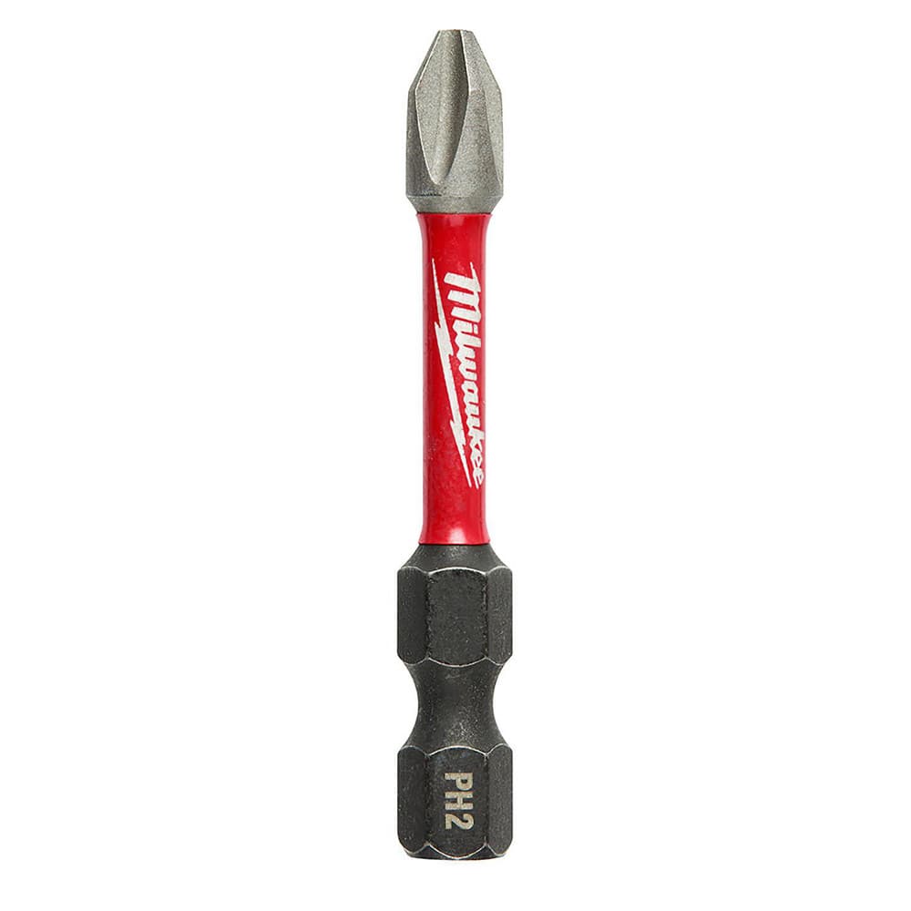 Phillips Screwdriver Bits; Point Size: #2; Drive Size: 0.25 in; Reversible: No; Overall Length: 2.00; Overall Length (mm): 2.00; Drive Size (Inch): 0.25 in