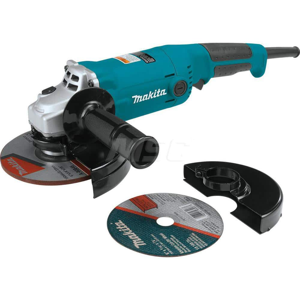 Corded Angle Grinder: 6″ Wheel Dia, 10,000 RPM, 5/8-11 Spindle 10.5A, Trigger Switch