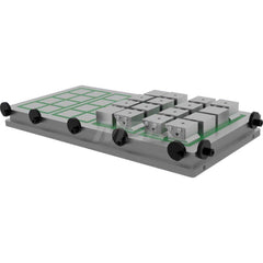 Electro-Permanent Magnetic Chucks; Shape: Rectangle; Length (Inch): 32; Width/Diameter (Inch): 18; Height (Inch): 2; Number of Poles: 70; Magnet Pole Type: Square; Pole Alignment: 2″ x 2″; Operating Frequency (Hz): 50/60; Clamping Force: 170 N/sq. cm