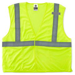 8210HL Econo Vest Lime L/ XL Hook & Loop Glowear - Makers Industrial Supply