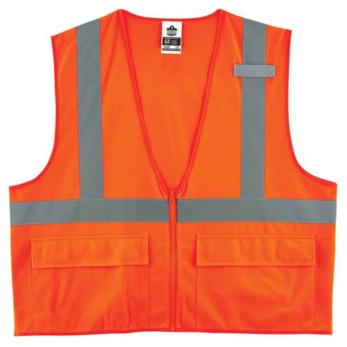 8225Z 2/3 XL Orange Standard Solid Vest Type R Class 2 - Makers Industrial Supply