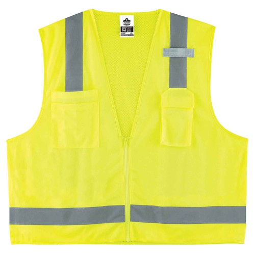 8249Z 2/3 XL Lime Econ Surveyors Vest Type R Class 2 - Makers Industrial Supply