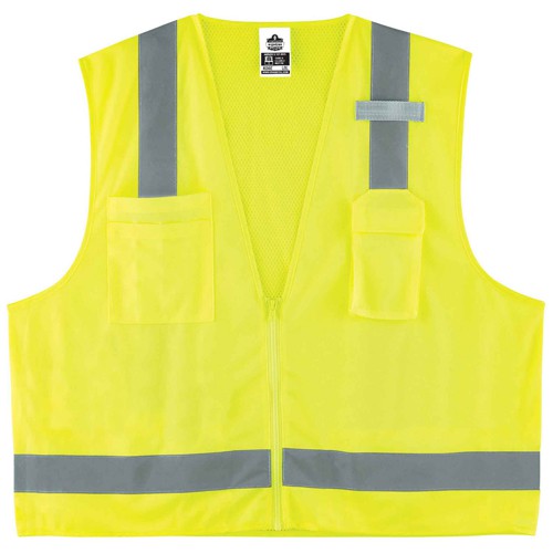 8249Z XS Lime Econ Surveyors Vest Type R Class 2 - Makers Industrial Supply