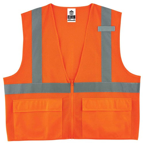 8220Z Standard Vest Orange L/ XL Zipper Glowear - Makers Industrial Supply