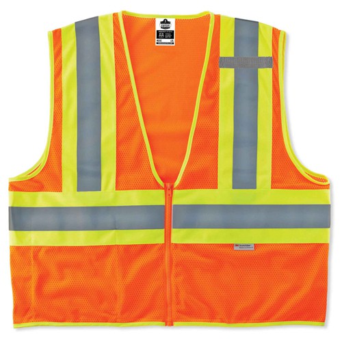 8230Z S/M Orange 2-Tone Vest Type R Class 2 - Makers Industrial Supply