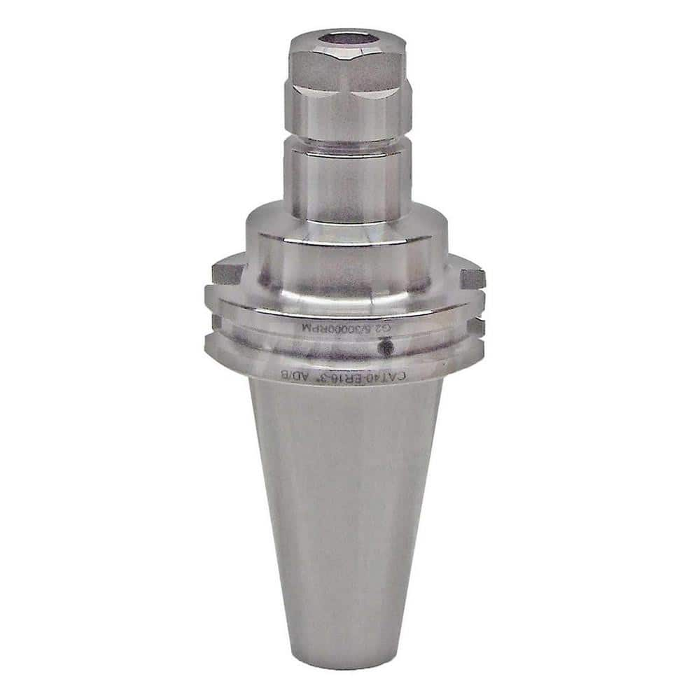 Collet Chuck: ER Collet, CAT Taper Shank 3″ Projection, 0.0001″ TIR, Balanced to 30,000 RPM, Through Coolant