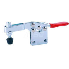 Manual Hold-Down Toggle Clamp: Horizontal, 200 lb Capacity, U-Bar, Straight Base 60 ° Handle Movement, 85 ° Bar Opening, Plastic