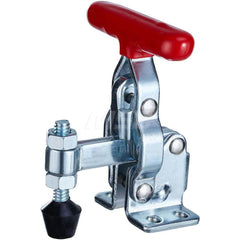 Manual Hold-Down Toggle Clamp: Vertical, 200 lb Capacity, Solid Bar, Flanged Base 60 ° Handle Movement, 100 ° Bar Opening, Plastic