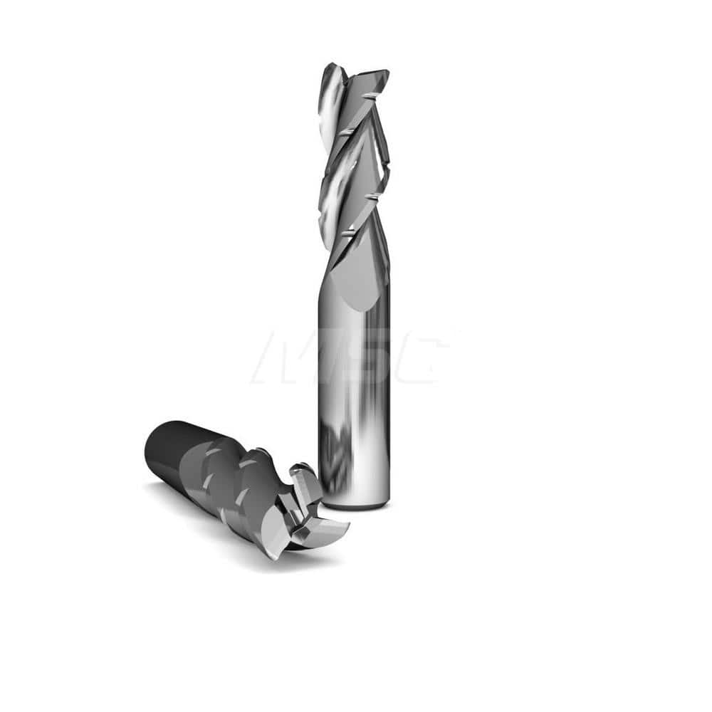 Corner Radius End Mill: 3/8″ Dia, 1″ LOC, 0.03″ Radius, 3 Flutes, Solid Carbide 2-1/2″ OAL, 3/8″ Shank Dia, 37 ° Helix, Bright/Uncoated, Corner Radius End, Centercutting, Series 1015