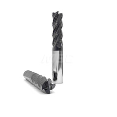 Square End Mill: 1/2'' Dia, 1'' LOC, 1/2'' Shank Dia, 3'' OAL, 4 Flutes, Solid Carbide Single End, nACo Finish, Upcut Flute, 38 ™ Variable Helix, Centercutting, RH Cut, RH Flute, Series 1031 & Hurrimill