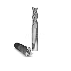 Square End Mill: 5/8'' Dia, 2-1/2'' LOC, 5/8'' Shank Dia, 5'' OAL, 3 Flutes, Solid Carbide Single End, ZrN Finish, Upcut Flute, 37 ° Helix, Centercutting, RH Cut, RH Flute, Series 1025 & Alumigator