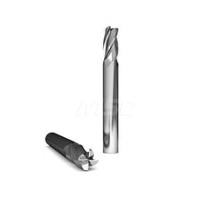 Square End Mill: 1/2'' Dia, 1'' LOC, 1/2'' Shank Dia, 3'' OAL, 4 Flutes, Solid Carbide Single End, Uncoated, Upcut Flute, 30 ° Helix, Centercutting, RH Cut, RH Flute, Series 230