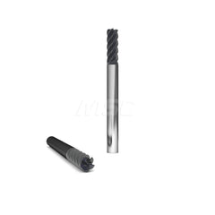 Square End Mill: 3/4'' Dia, 3-1/4'' LOC, 3/4'' Shank Dia, 6'' OAL, 5 Flutes, Solid Carbide Single End, TiCN Finish, Upcut Flute, 45 ° Helix, Centercutting, RH Cut, RH Flute, Series 220