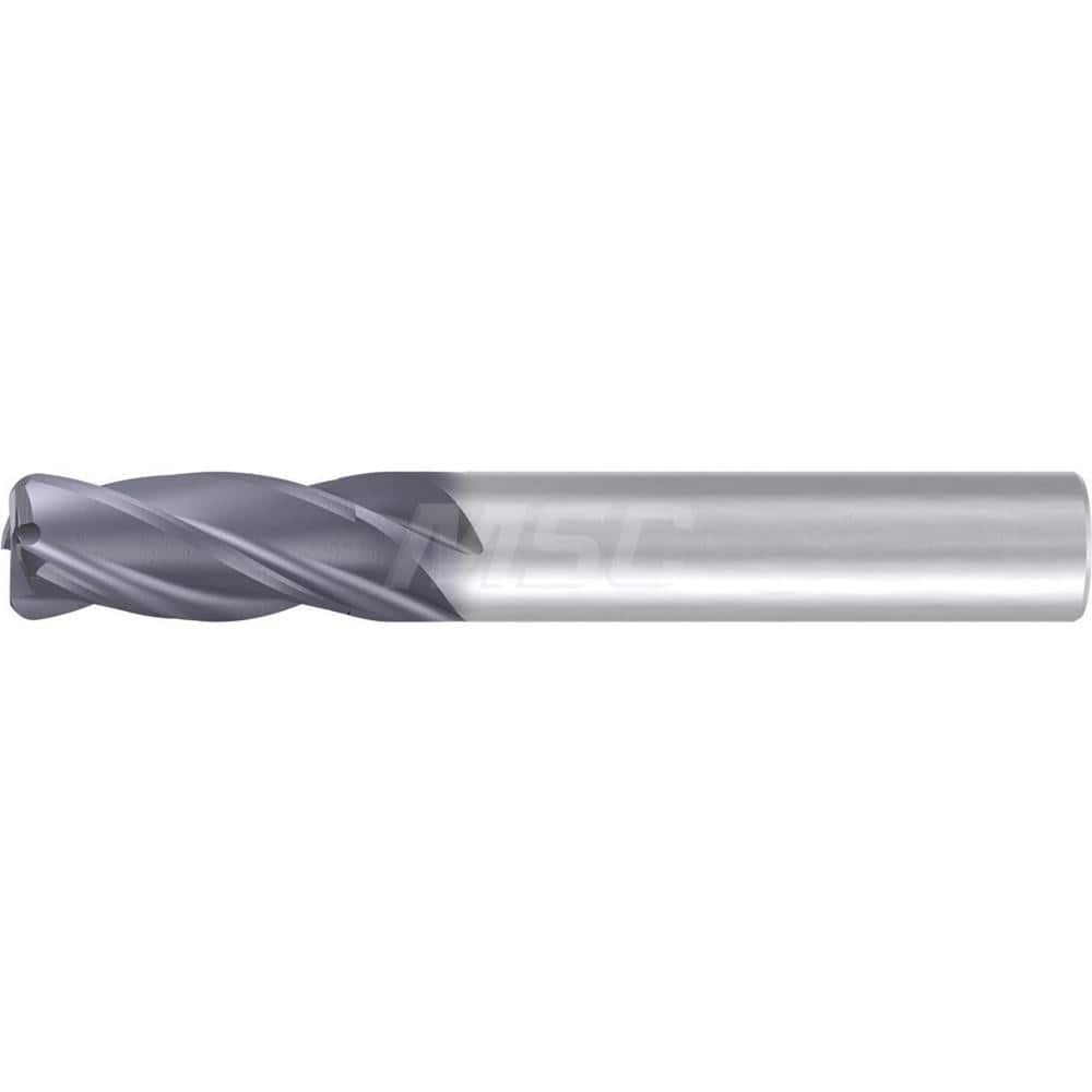 1/2″ Diam 4-Flute 35/38° Solid Carbide 0.06″ Corner Radius Roughing & Finishing End Mill AlCr Finish, 1-1/4″ LOC, 3-1/2″ OAL, 1/2″ Shank Diam, Centercutting, Standard Length