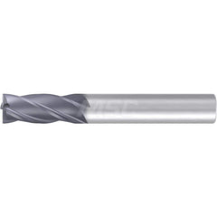 1/2″ Diam 4-Flute 35/38° Solid Carbide 0.008″ Corner Chamfer Roughing & Finishing End Mill AlCr Finish, 1-1/4″ LOC, 3″ OAL, 1/2″ Shank Diam, Centercutting, Standard Length