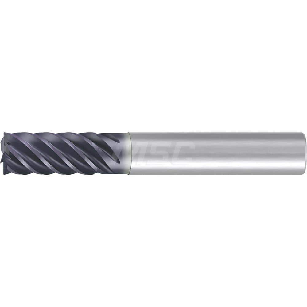 1/2″ Diam 6-Flute 35/38° Solid Carbide 0.008″ Corner Chamfer Roughing & Finishing End Mill AlCr Finish, 1″ LOC, 3″ OAL, 1/2″ Shank Diam, Centercutting, Standard Length