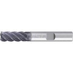 3/4″ Diam 5-Flute 35/38° Solid Carbide 0.012″ Corner Chamfer Roughing & Finishing End Mill AlCr Finish, 1-1/2″ LOC, 4″ OAL, 3/4″ Shank Diam, Centercutting, Standard Length