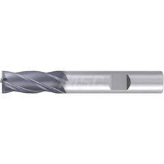 1/2″ Diam 4-Flute 35/38° Solid Carbide 0.008″ Corner Chamfer Roughing & Finishing End Mill AlCr Finish, 1-1/4″ LOC, 3″ OAL, 1/2″ Shank Diam, Centercutting, Standard Length