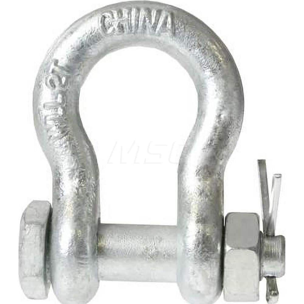 Shackle: Bolt Nut & Cotter Pin Galvanized Steel, 1-1/2″ Pin Dia