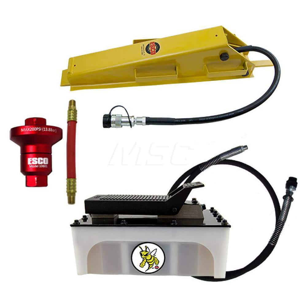 Tire Changers & Balancers; Type: Tire Bead Breaker; Includes: Coupler; 5 qt Hydraulic Pump; Hose; Air Reducer w/6″ Whip Hose; Bead Breaker