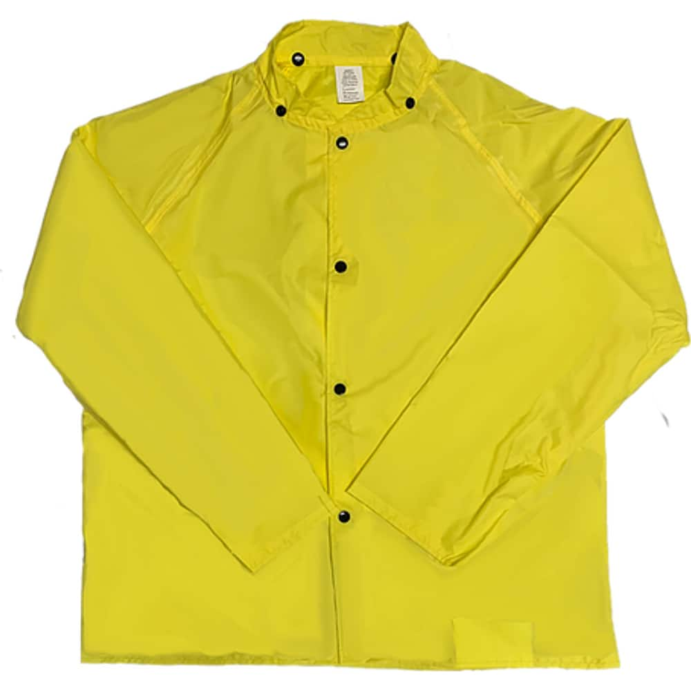 Louisiana Professional Wear - Rain & Chemical Wear; Garment Style: Rain Jacket ; Garment Type: Flame Resistant; Waterproof; Rain ; Material: Polyurethane/Nylon ; Size: Medium ; Color: Lemon Yellow ; Certification Type: ASTM D6413 - Exact Industrial Supply