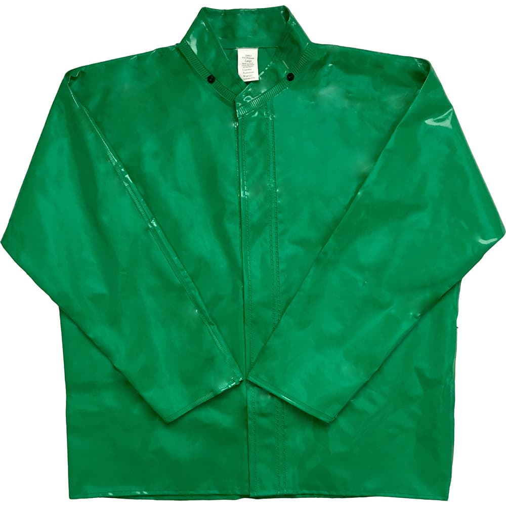 Louisiana Professional Wear - Rain & Chemical Wear; Garment Style: Rain Jacket ; Garment Type: Chemical Resistant; Flame Resistant; Waterproof; Rain ; Material: PVC/Polyester/Polyurethane ; Size: 4X-Large ; Color: Kelly Green ; Certification Type: ASTM D - Exact Industrial Supply