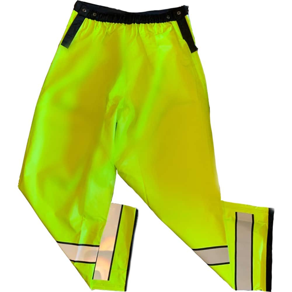 Louisiana Professional Wear - Rain & Chemical Wear; Garment Style: Rain Pants ; Garment Type: High Visibility; Rain; Waterproof ; Material: Polyurethane/Nylon ; Size: 4X-Large ; Color: Fluorescent Yellow/Black ; Certification Type: ANSI/ISEA 107-2015 Cla - Exact Industrial Supply