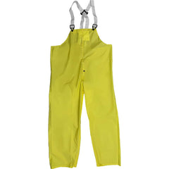 Louisiana Professional Wear - Rain & Chemical Wear; Garment Style: Bib Overall; Suspenders ; Garment Type: Flame Resistant; Waterproof; Rain ; Material: Polyurethane/Nylon ; Size: 2X-Large ; Color: Lemon Yellow ; Certification Type: ASTM D6413