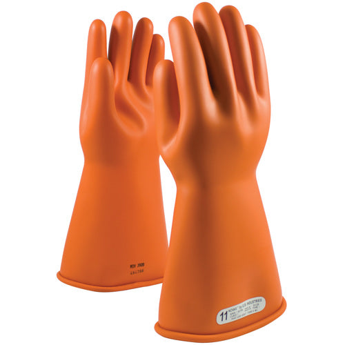 ‎147-1-14/12 - Novax - Natural Rubber Insulating Glove - Class 1 - 14″ - Orange - Straight Cuff - Exact Industrial Supply