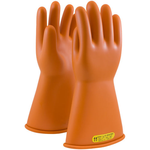 ‎147-2-14/10 - Novax - Natural Rubber Insulating Glove - Class 2 - 14″ - Orange - Straight Cuff - Exact Industrial Supply