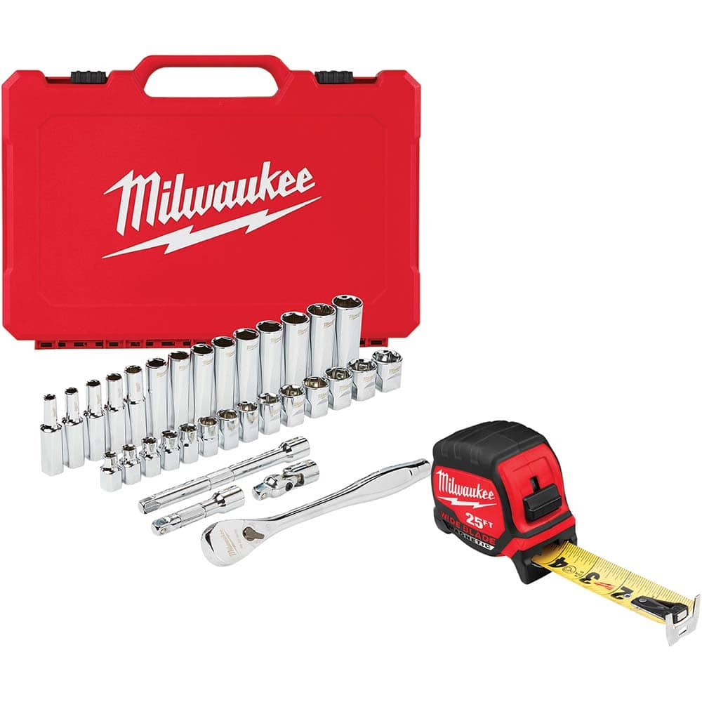 Milwaukee Tool - Socket Sets Measurement Type: Metric Drive Size: 3/8 - Makers Industrial Supply