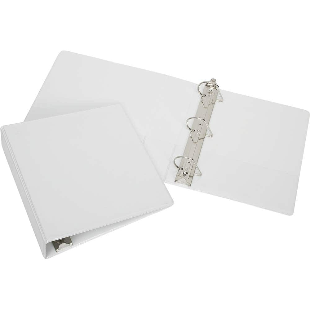 Ability One - Ring Binders; Binder Type: 3 Hole Binder ; Color: White ; Material: Vinyl ; Size: 8-1/2 X 11 - Exact Industrial Supply