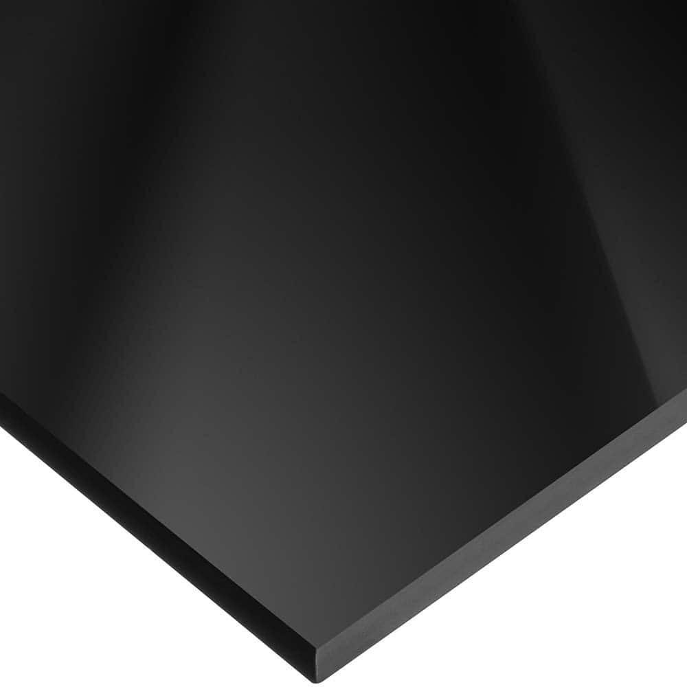 USA Sealing - Plastic Sheets; Material: Cast Acrylic ; Thickness (Inch): 1/4 ; Length (Feet): 2 ; Tensile Strength (psi): 10000 ; Color: Black ; Material Grade: Standard - Exact Industrial Supply