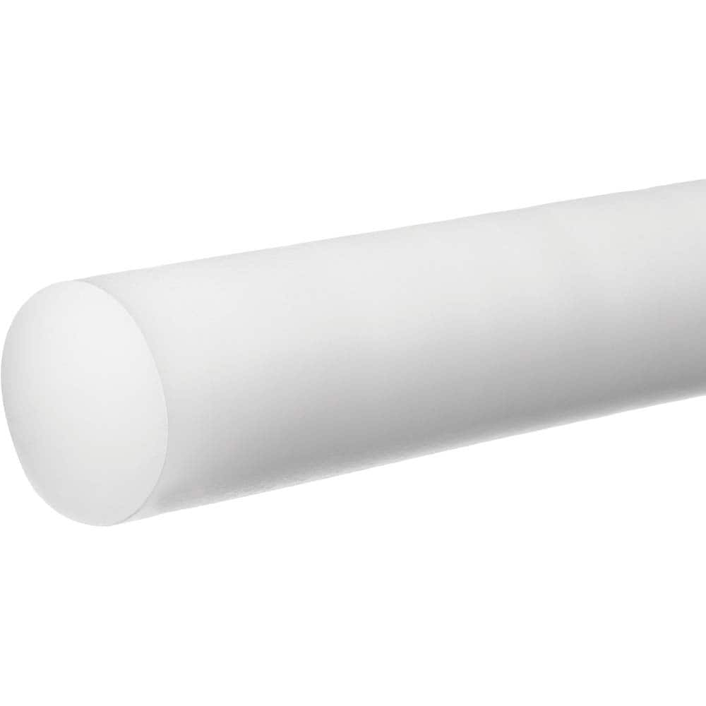 USA Sealing - Plastic Rods; Material: Acetal ; Diameter (Inch): 1/2 ; Length (Feet): 4 ; Hardness: Rockwell M-90 ; Color: White ; Additional Information: Density: 0.051 lb/in?, Tensile Strength: 8500 psi, Temperature Rating : -20 to 180? F, Impact Streng - Exact Industrial Supply