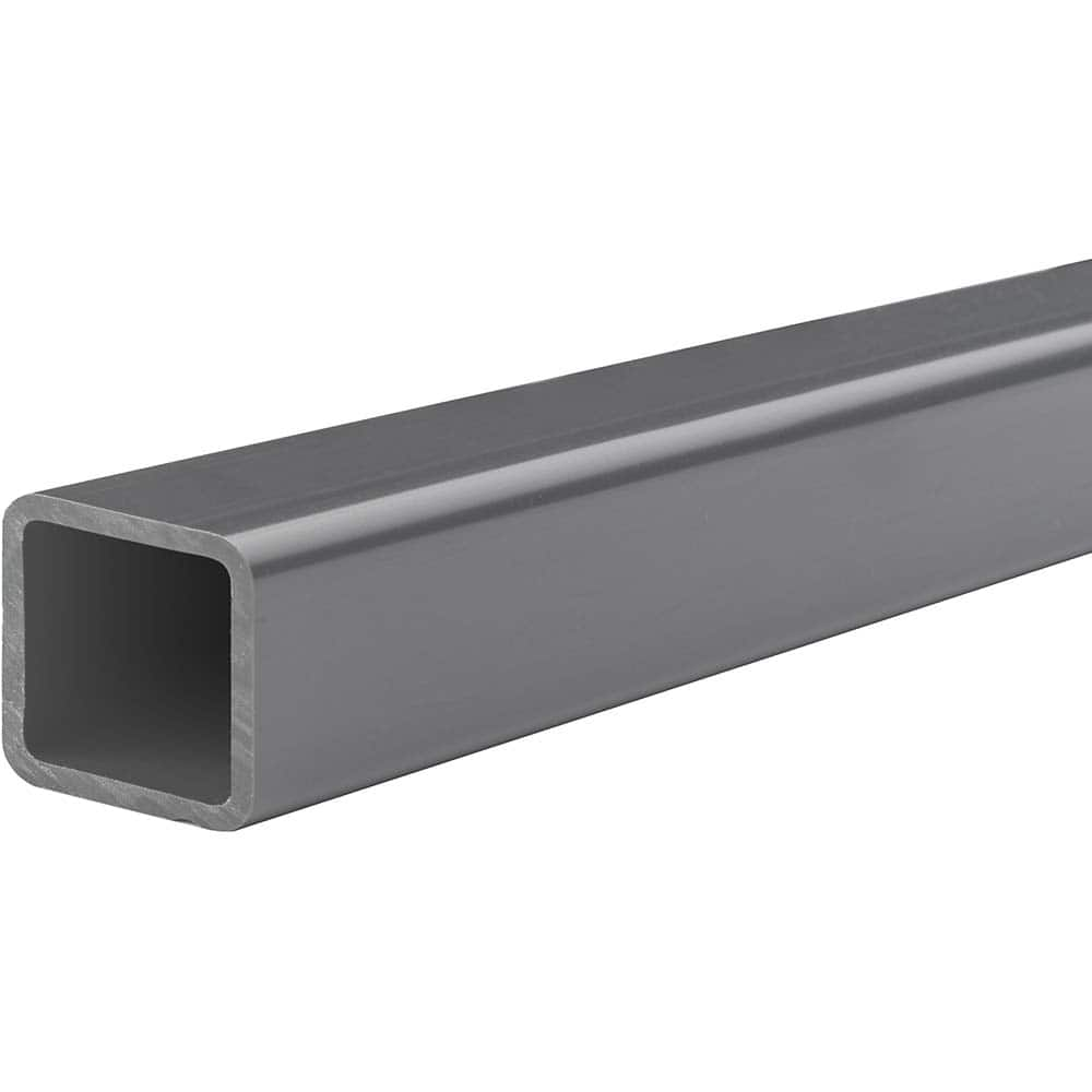 USA Sealing - Plastic Tubes; Material: PVC ; Outside Diameter (Decimal Inch): 3.3460 ; Maximum Length (Inch): 72 ; Wall Thickness (Decimal Inch): 0.0980 ; Color: Gray ; Shape: Rectangular - Exact Industrial Supply