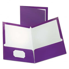 OXFORD - File Folders, Expansion Folders & Hanging Files Folder/File Type: Pocket Folders Color: Purple - Makers Industrial Supply