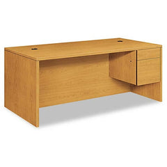 Hon - Office Desks Type: Single Pedestal w/Right Hand Return Center Draw: No - Makers Industrial Supply