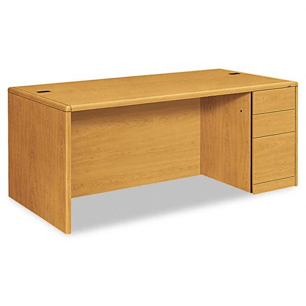 Hon - Office Desks Type: Single Pedestal w/Right Hand Return Center Draw: No - Makers Industrial Supply