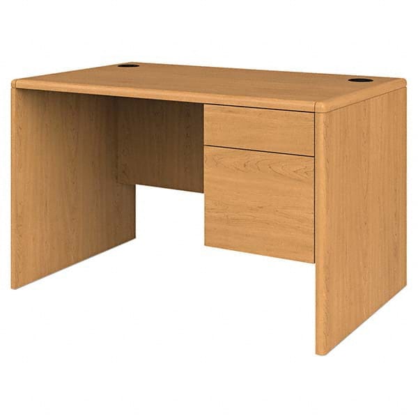 Hon - Office Desks Type: Single Pedestal w/Right Hand Return Center Draw: No - Makers Industrial Supply