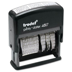 Trodat - Pre-inked Custom Stamps Type: Custom Stamp - 12 Message Dater Message: Date/Answered/Received/Entered/Backordered/Cancelled/Charged/PAID/Checked/Shipped/Billed/Delivered/Faxed - Makers Industrial Supply