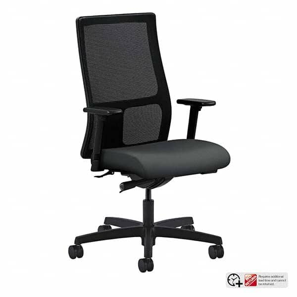 Task Chair: Polyester, Iron Ore & Black 27-1/2″ Wide x 41″ Deep, 100% Polyester Seat, Iron Ore/Black, Five-Star Base