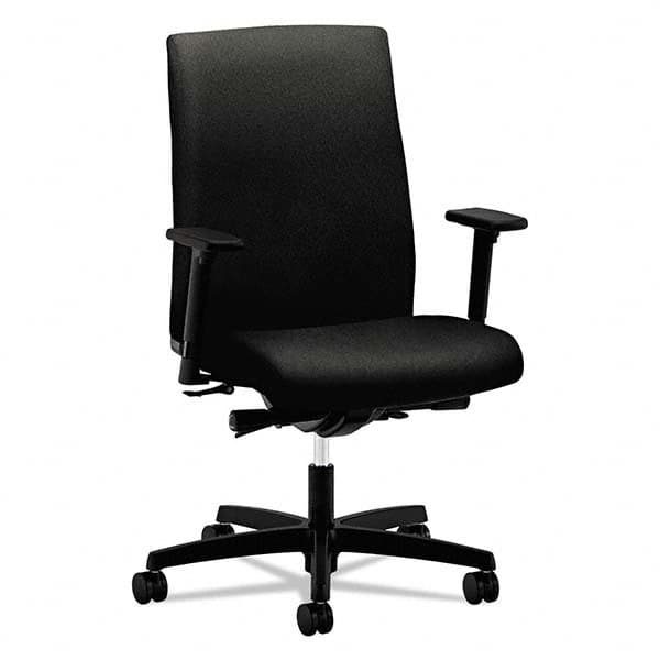 Task Chair: Polyester, Black 29″ Wide x 27″ Deep, 100% Polyester Seat, Black, Five-Star Base