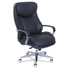 Task Chair: Bonded Leather, Black 30″ Wide x 31-1/2″ Deep, Bonded Leather Seat, Black, Five-Star Base