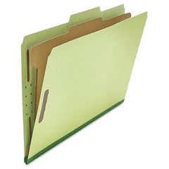 UNIVERSAL - File Folders, Expansion Folders & Hanging Files Folder/File Type: Classification Folders with Tob Tab Fastener Color: Green - Makers Industrial Supply