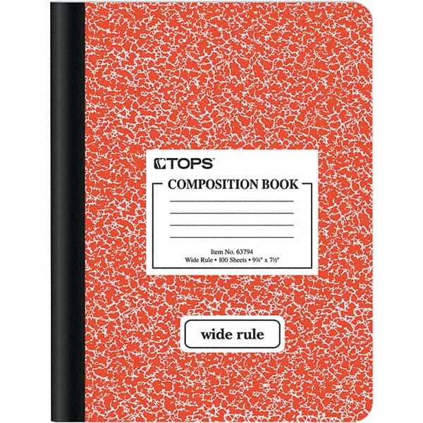 TOPS - Note Pads, Writing Pads & Notebooks Writing Pads & Notebook Type: Composition Book Size: 9-3/4 x 7-1/2 - Makers Industrial Supply